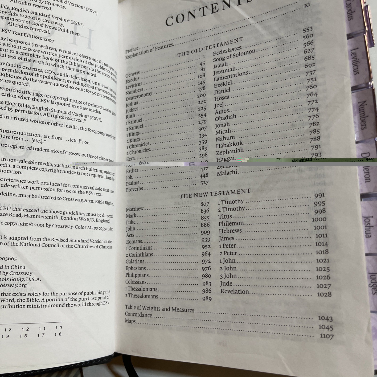 The Holy Bible Classic Thinline Edition by Crossway, ESV 2007 Leather Indexed