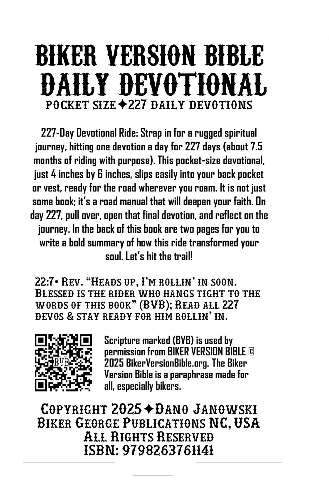 Biker Version Bible Daily Devotional ✦ Pocket Size ✦ 227 BVB Daily Devotions 🏍