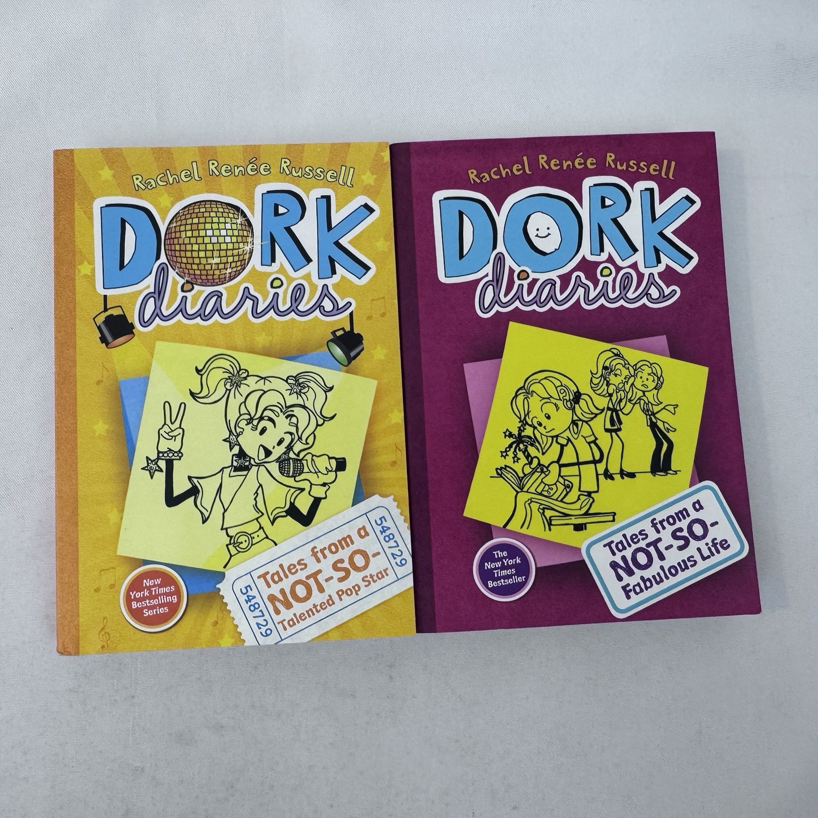 Dork Diaries Lot 2 PB Books Rachel Renee Russell Not-So Fabulous Pop Star
