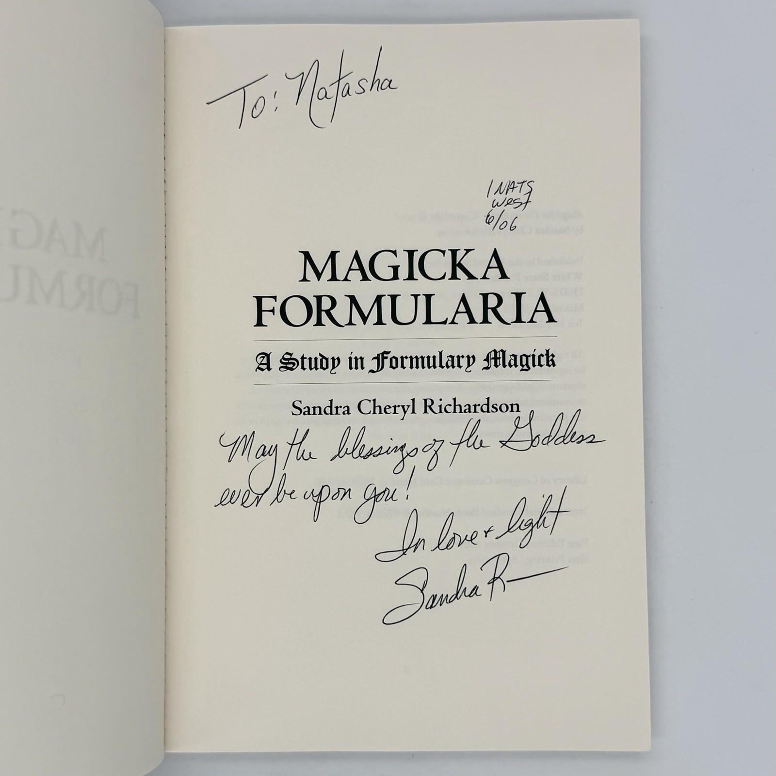 *Signed* Magicka Formularia – Sandra Cheryl Richardson (White Starr, 2004)