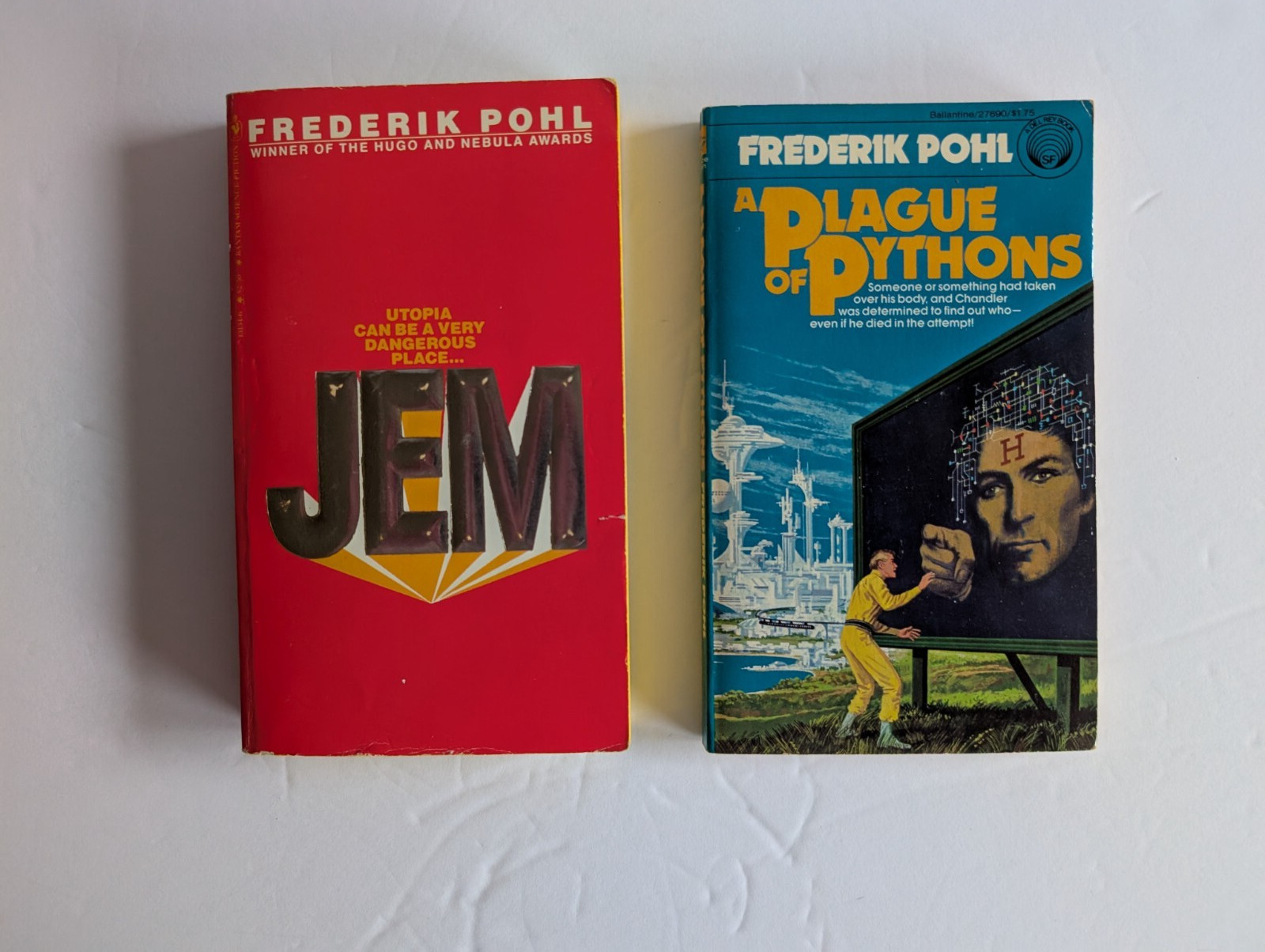 Two Frederik Pohl Novels – Jem (Bantam 1979) & Plague of Pythons (Del Rey, 1978)