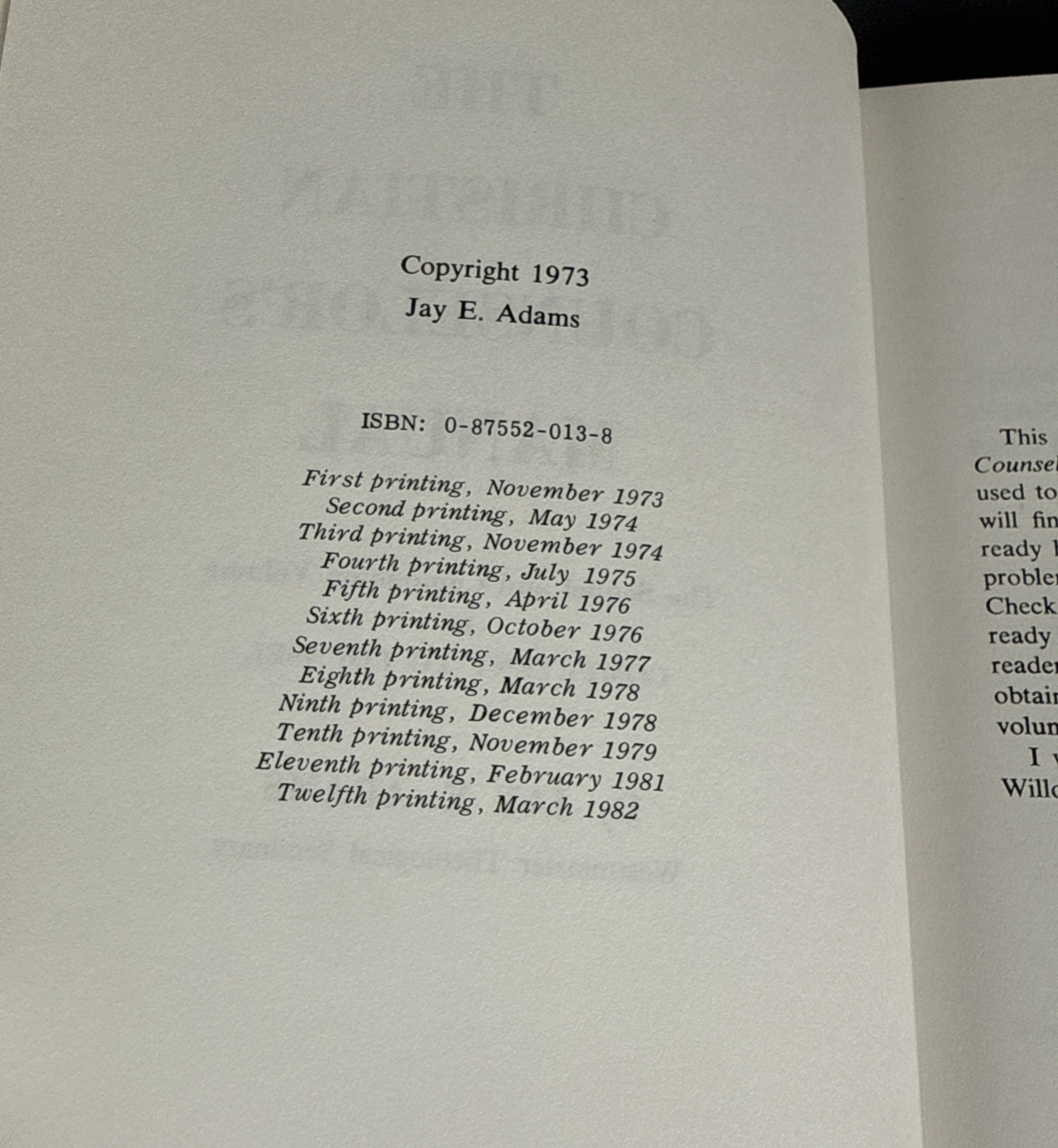 JAY E. ADAMS Library books Christian Counseling Marriage Manual Lot 3