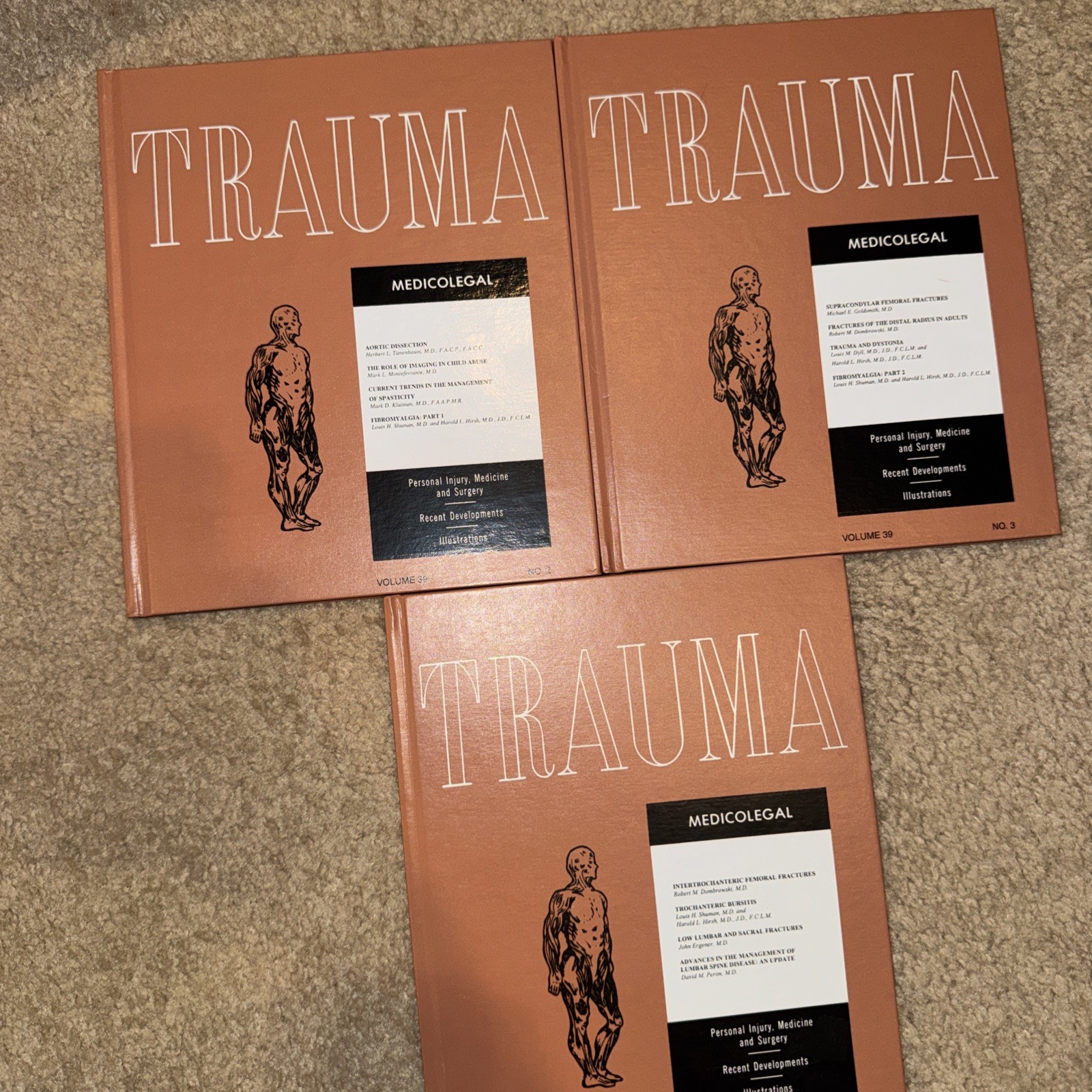 Trauma Medical Law Medicine Anatomy And Surgery Hardcover volume 1 2 and 3