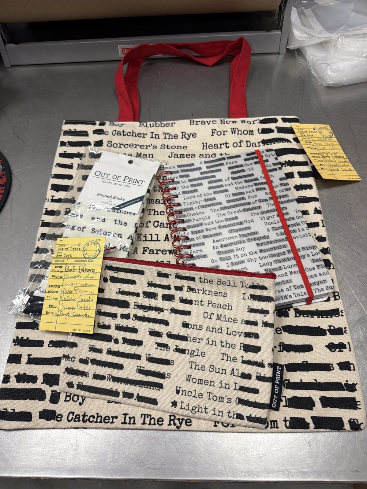 Banned Books Lenticular Diary Clutch Socks Tote Bag Lot New With Tags