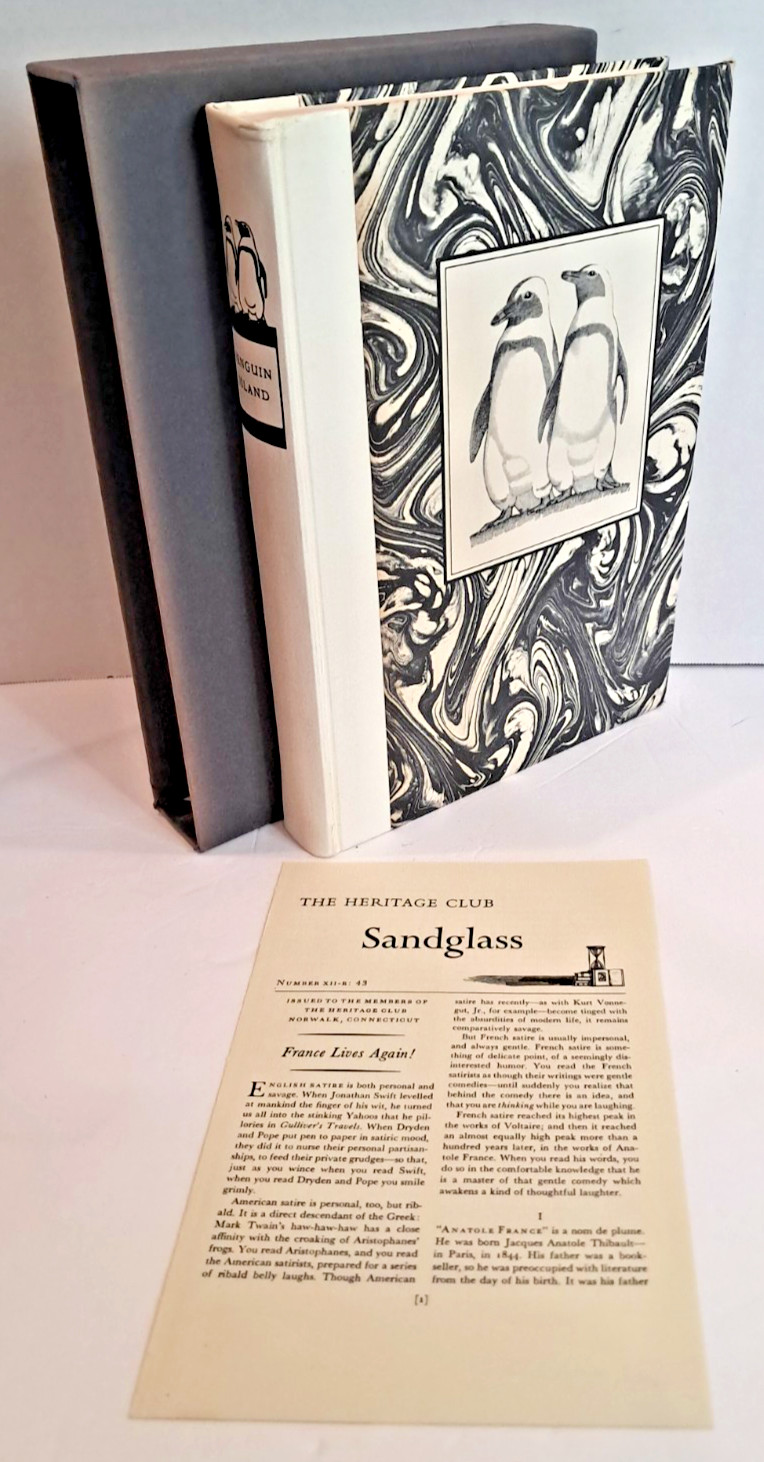 Penguin Island by Anatole France (1975) Heritage Press w/Sandglass Insert F1