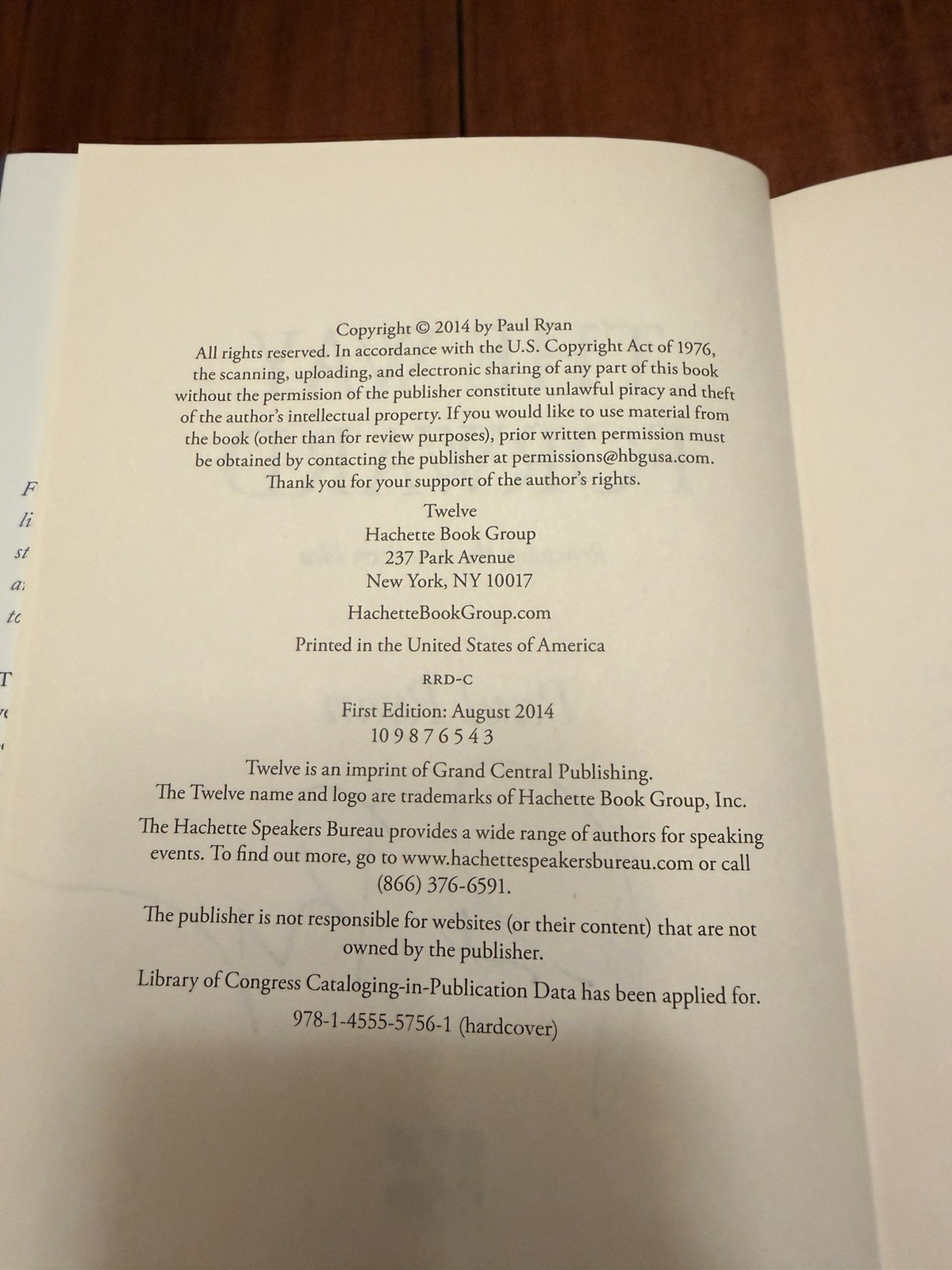 The Way Forward Paul Ryan SIGNED First Edition 1st Printing 2014 Hardcover