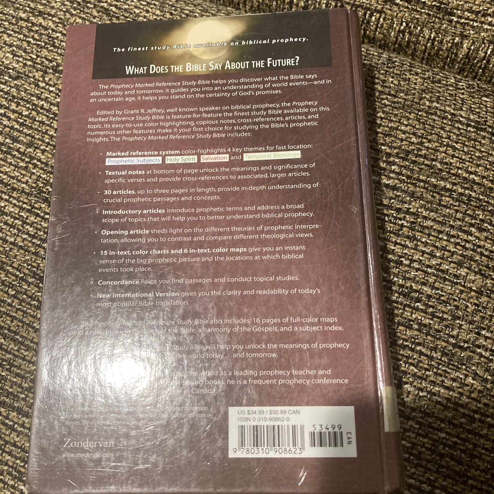 Prophecy Marked Reference Study Bible by Grant R. Jeffrey (Hardcover)