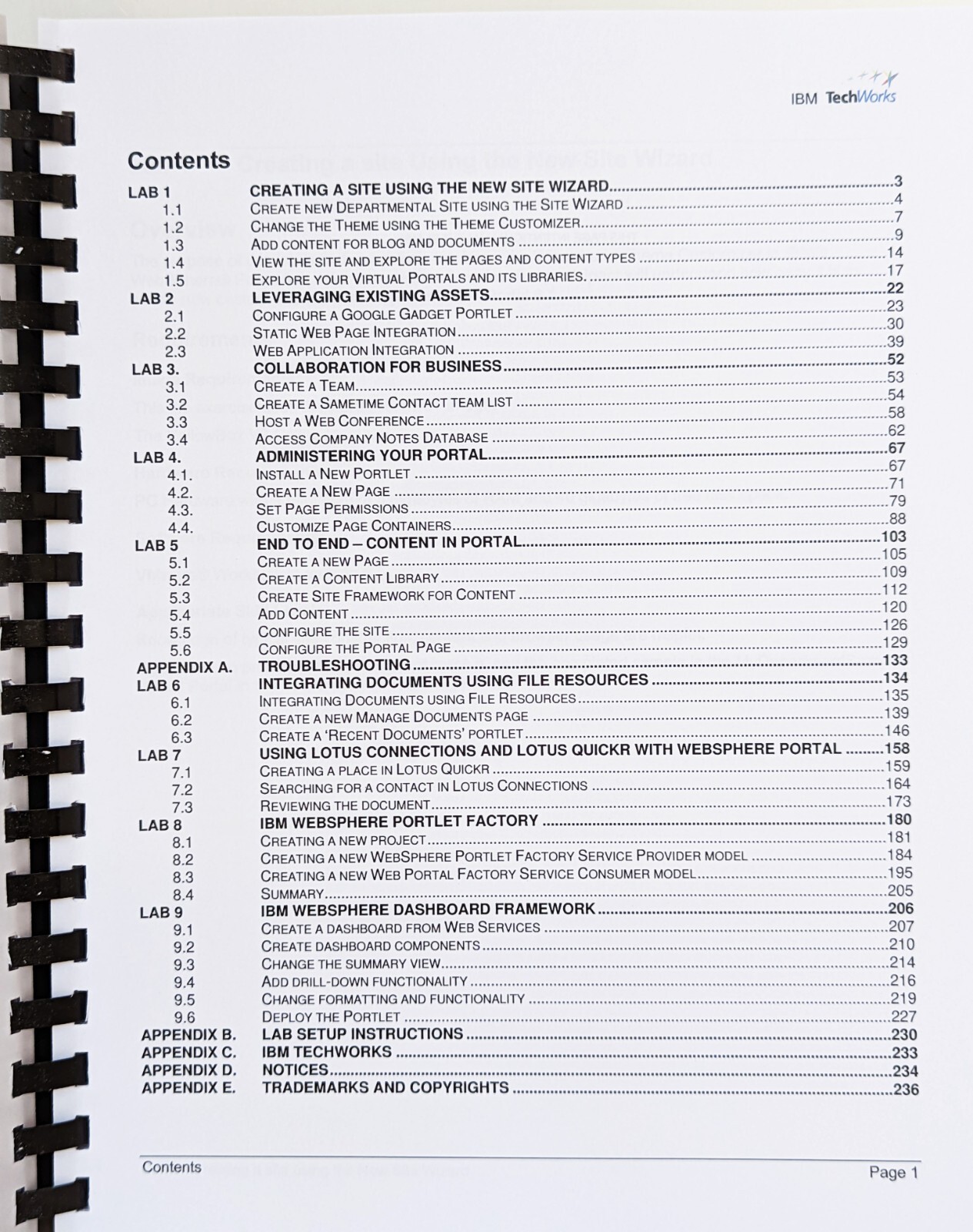 IBM Techworks WEBSPHERE PORTAL 6.1 Presentations w/ Lab Exercises, Spiral-Bound