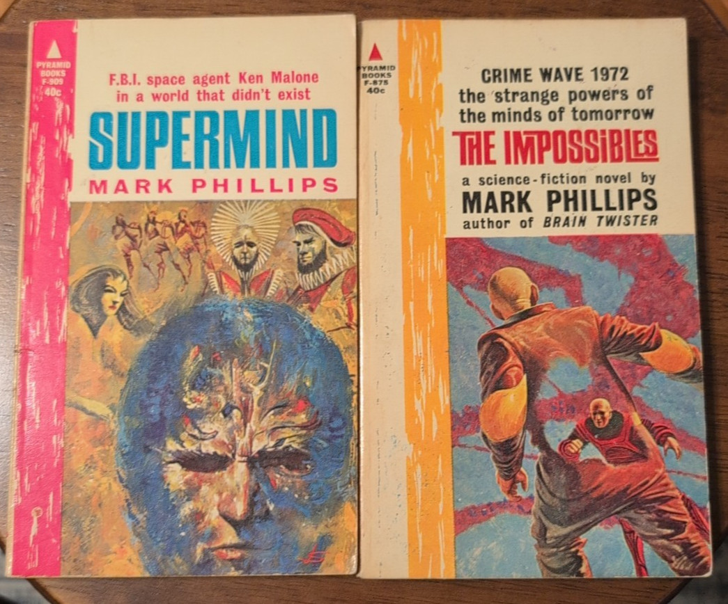 Pair Of Mark Phillips Science Fiction PB 1963 The Impossibles & 1963 Supermind