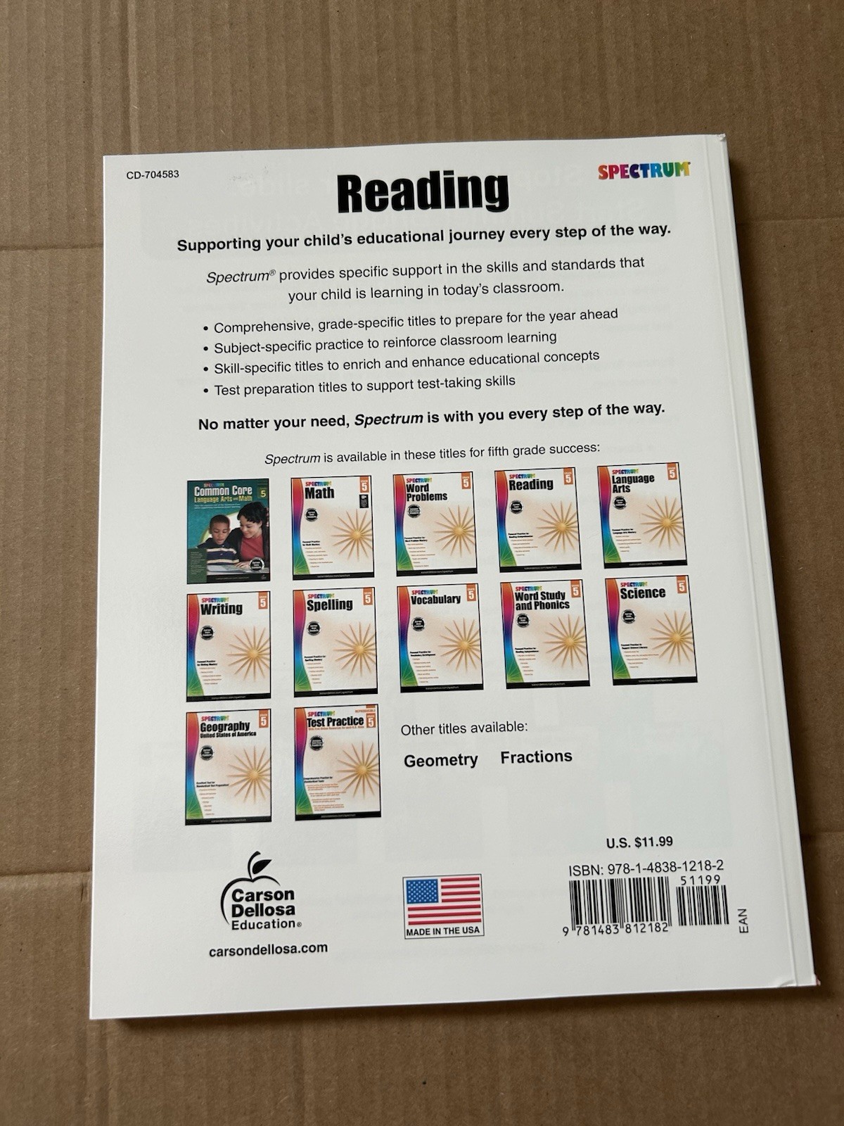 Spectrum Reading Workbook, Grade 5