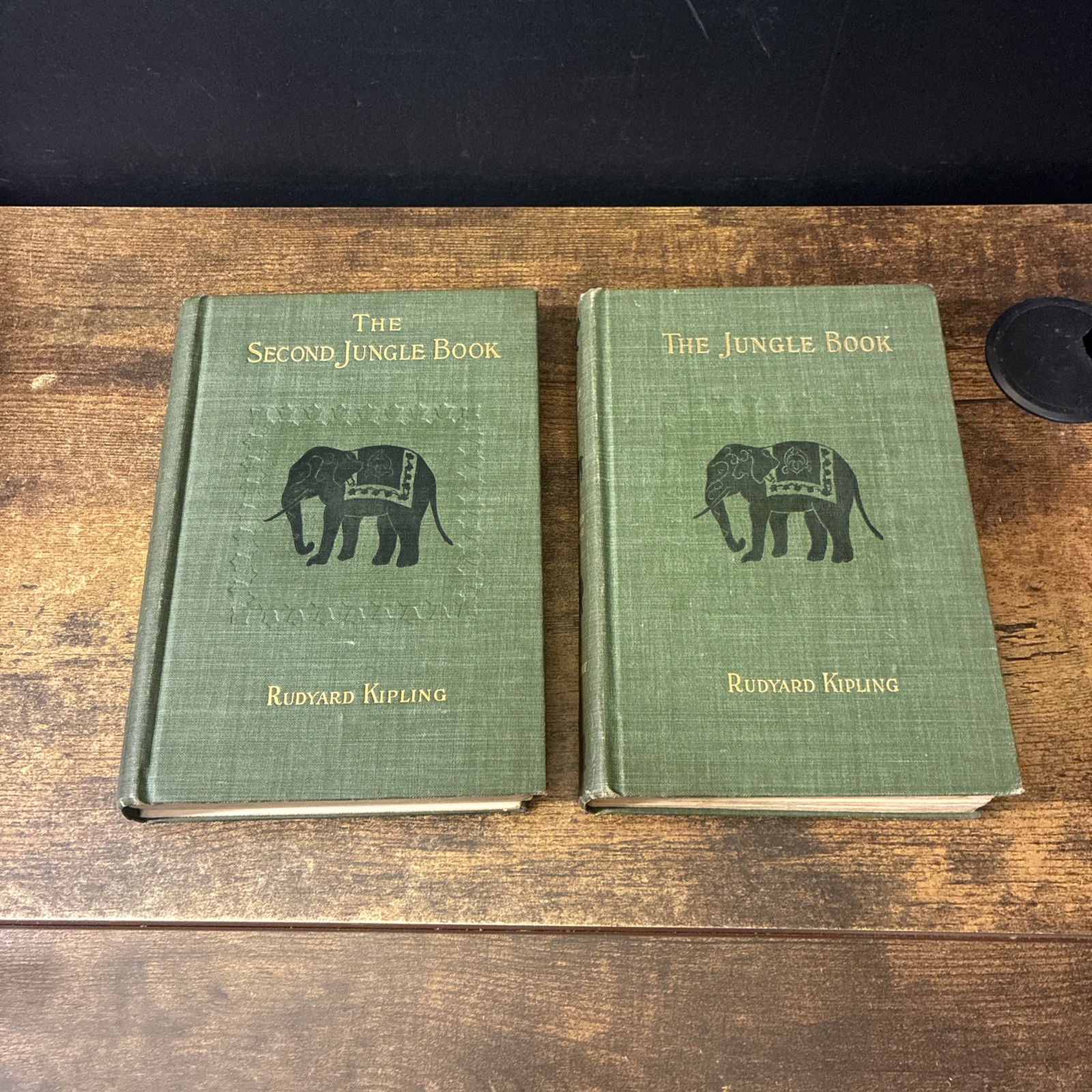Lot 2 Hardcover Books 1899 The Jungle Book & Second Jungle Book Rudyard Kipling