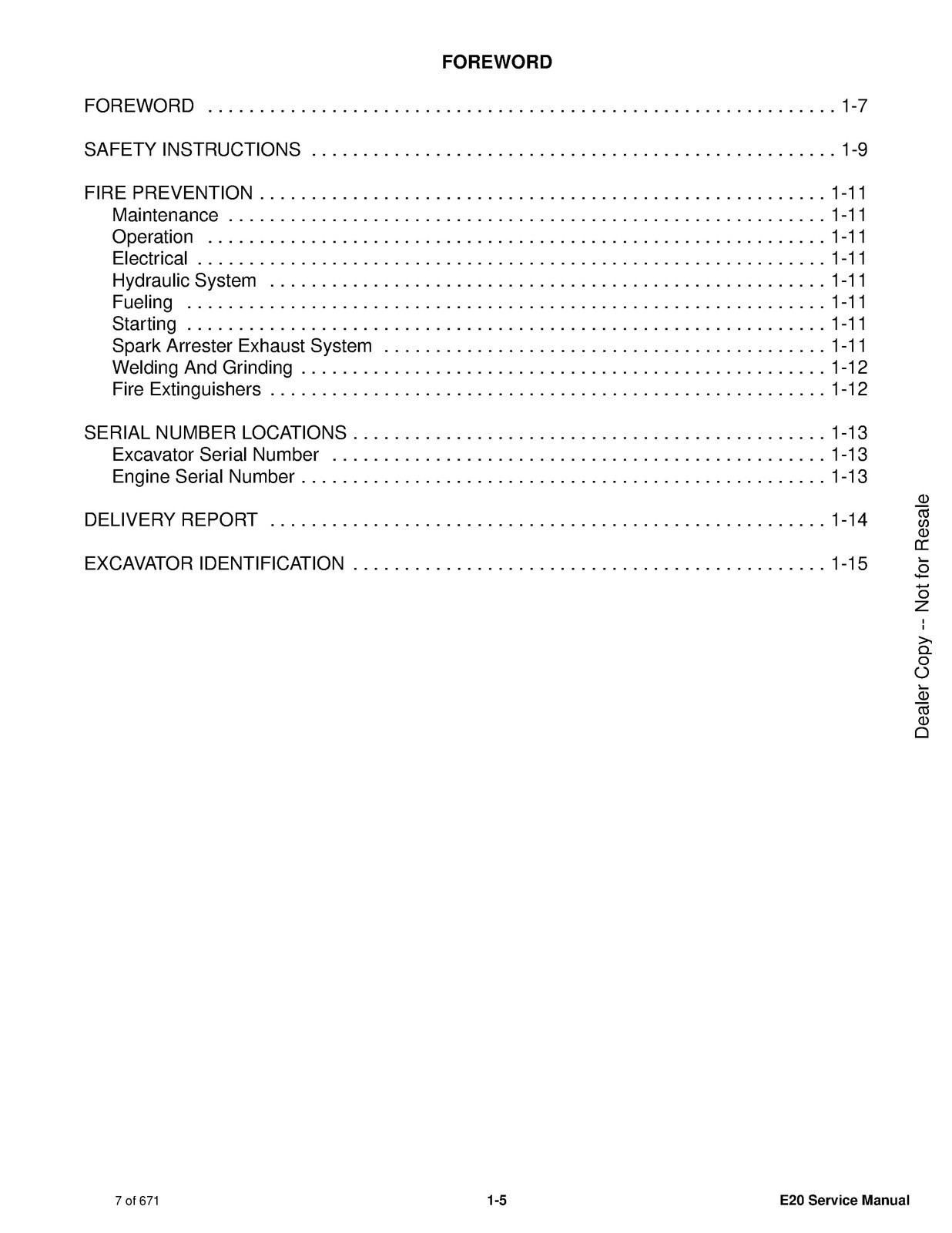 BOBCAT E20 Compact Excavator SN AWRH1101 and Up Service Manual , FOLDOUTS