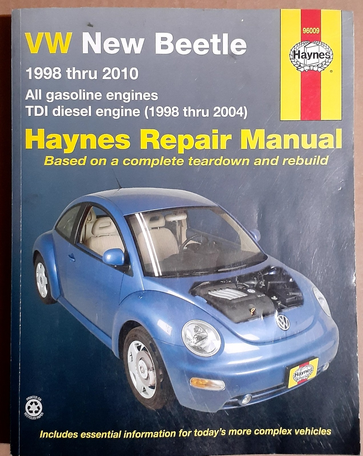 VW Volkswagen New Beetle All Gasoline Engines/TDi Diesel 1988-2010 Repair Manual