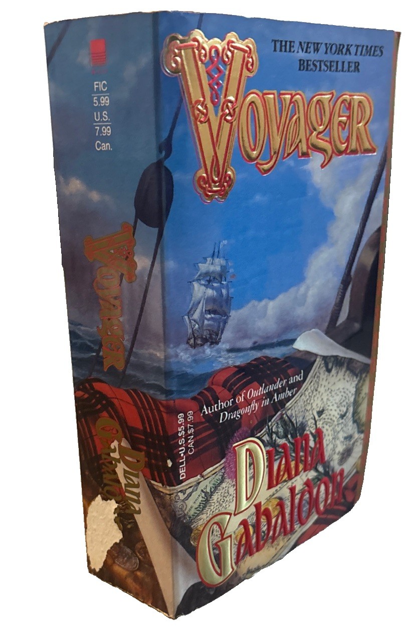 Voyager Diana Gabaldon Outlander PB 1st Ed 1st Print 1994 Dell Vintage Tear*