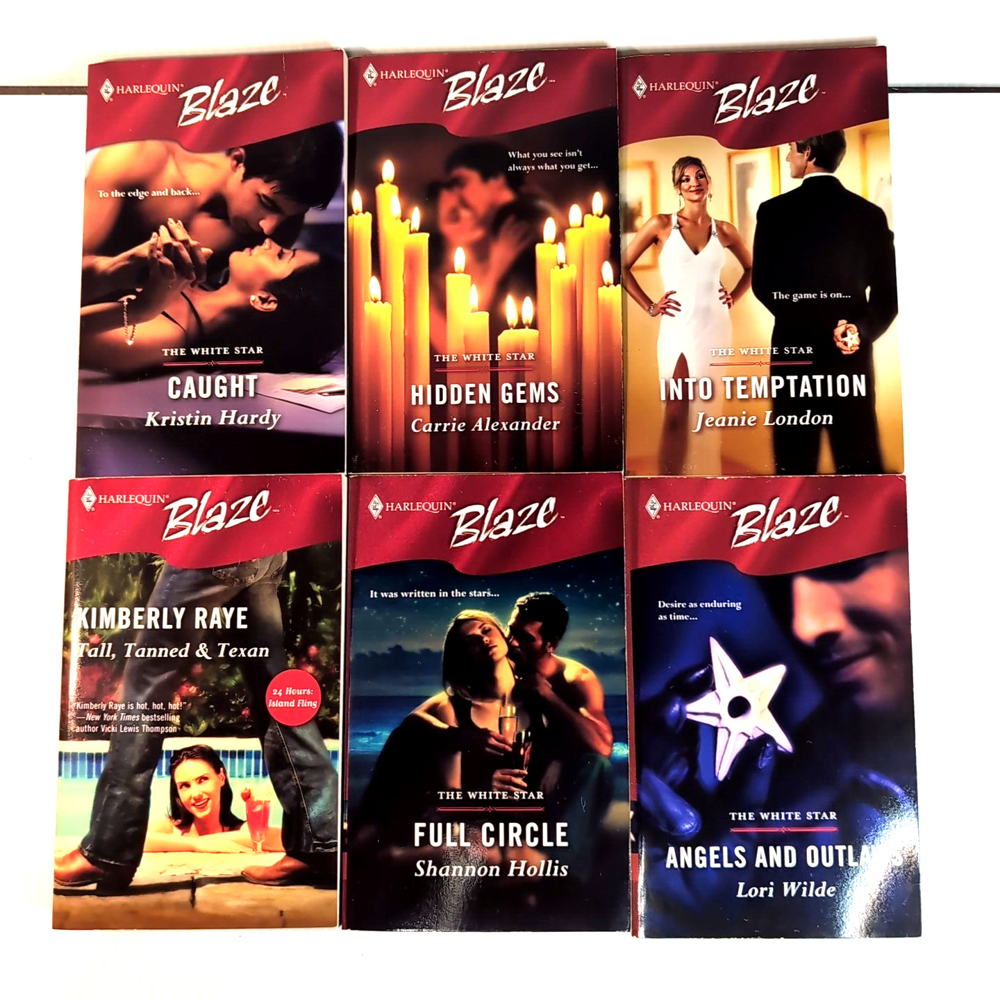 Harlequin Blaze White Star Contemporary Romance Paperback Book 6x Caught