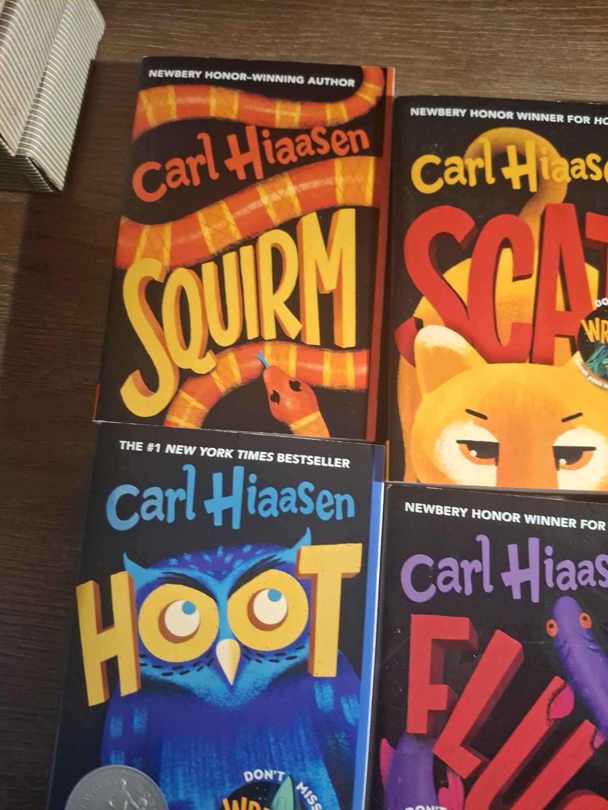Hiaasen 6-Book Paperback Boxed Set: Hoot; Flush; Scat; Chomp; Squirm; Wrecker