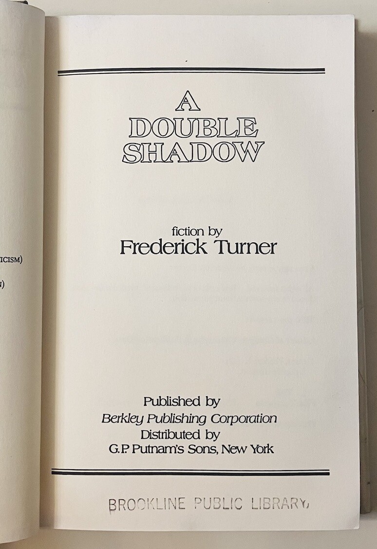 Double Shadow Frederick Turner 1978 Hardcover DJ First Edition Fantasy