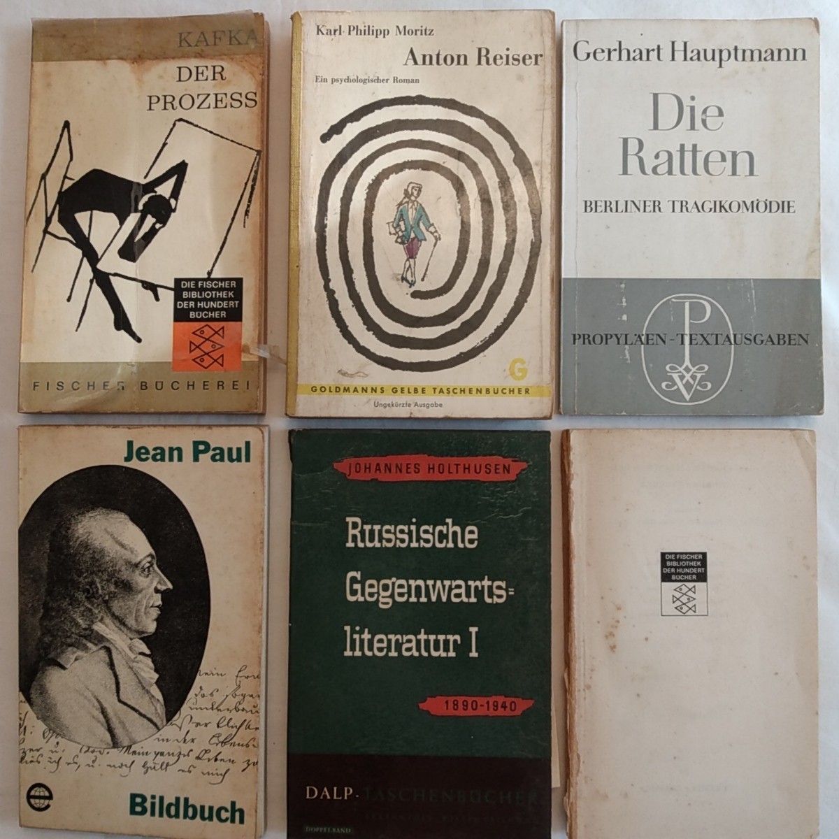 6 German Deutsch Books Kafka Moritz Hauptmann RIchter Bildbuch Holthusen Kleist