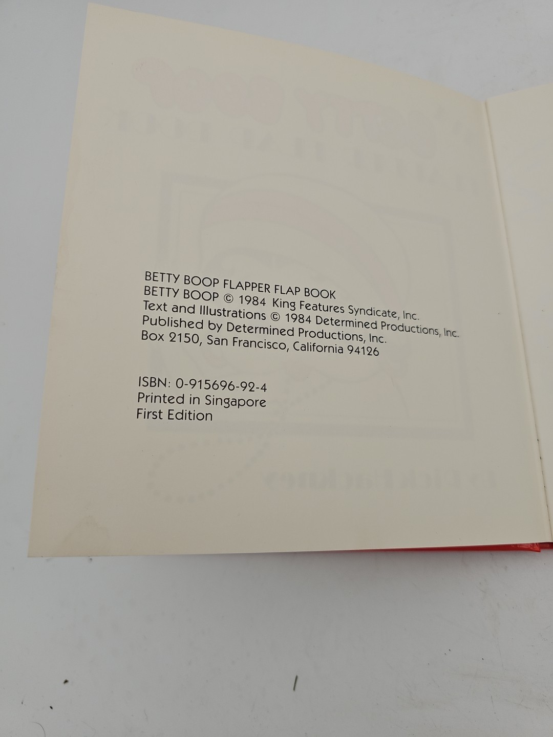 The Betty Boop Flapper Flap Book by Rick Hackney HC 1984 1st Edition Pop Up