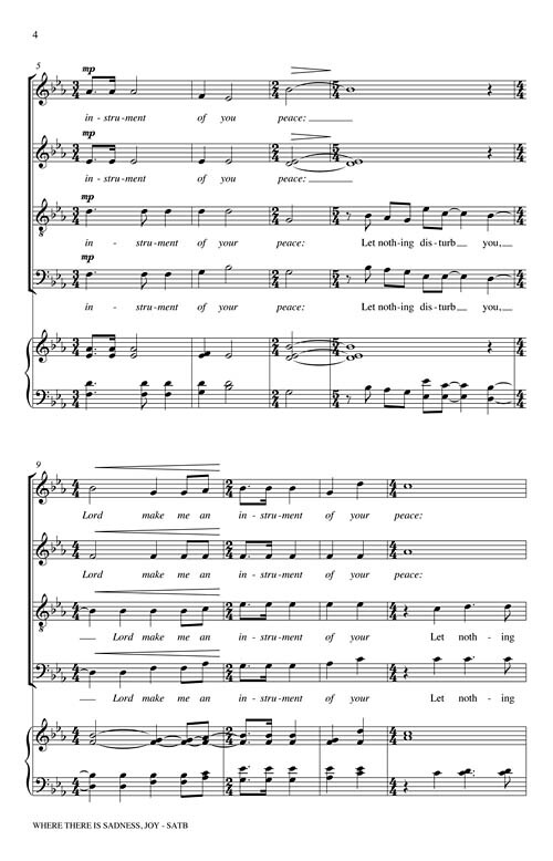 Where There Is Sadness, Joy Judith Clurman Choral Series SATB Sha