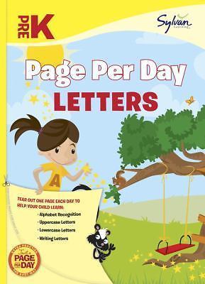 PRE-K PAGE PER DAY: LETTERS (SYLVAN PAGE PER DAY SERIES, By Sylvan Learning *VG*