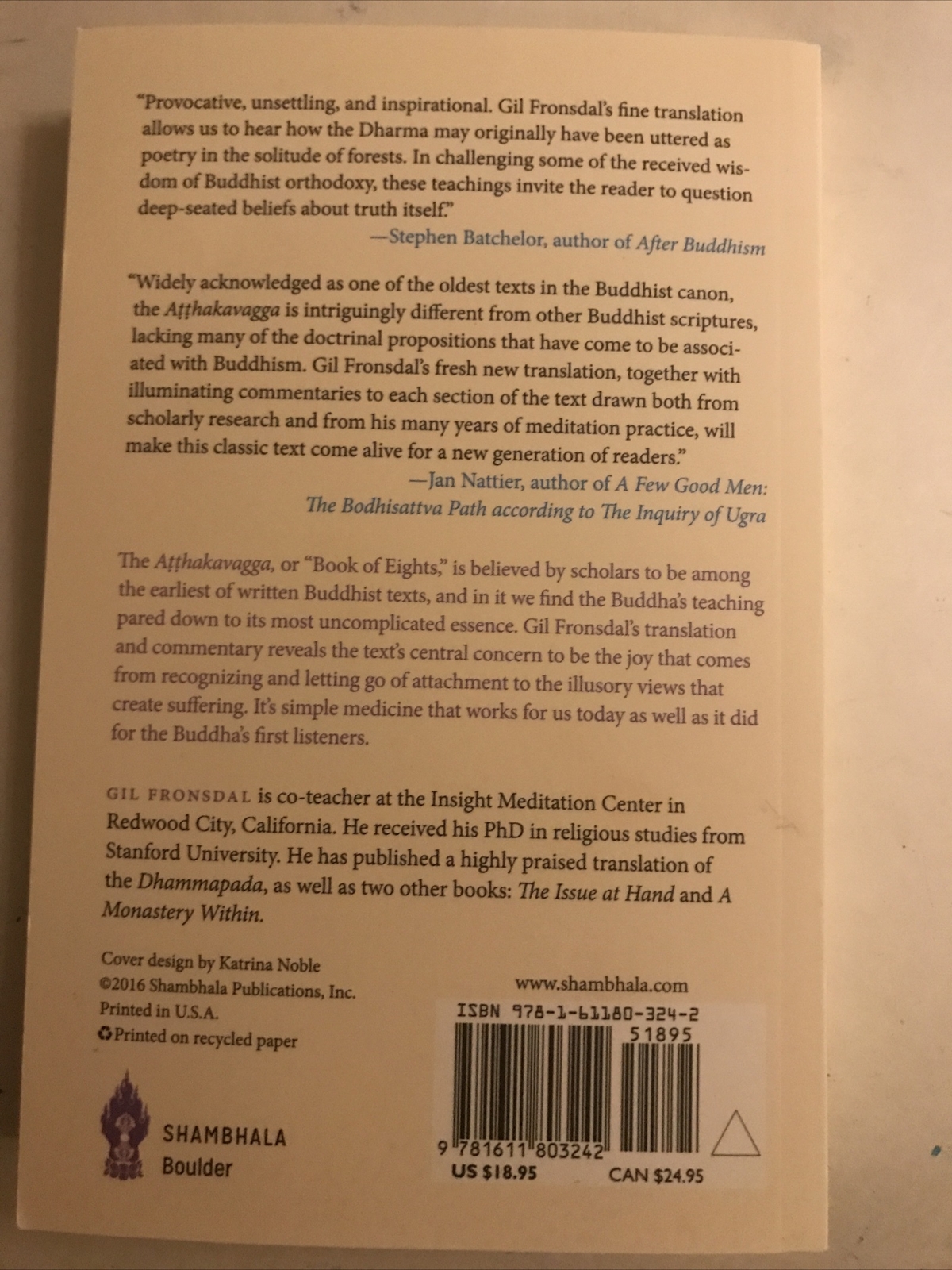 The Buddha before Buddhism Wisdom from the Early Teachings : Gil Fronsdal