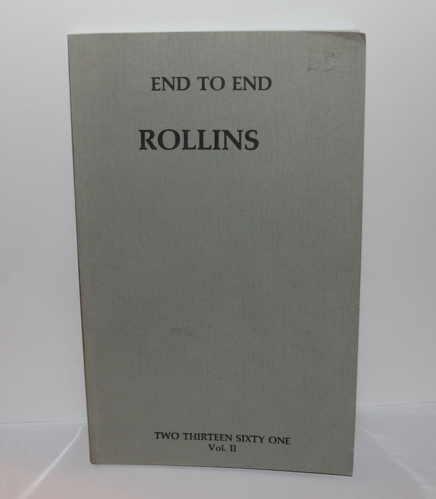 1985 HENRY ROLLINS Black Flag End to End Poetry Book TWO THIRTEEN SIXY ONE V. II