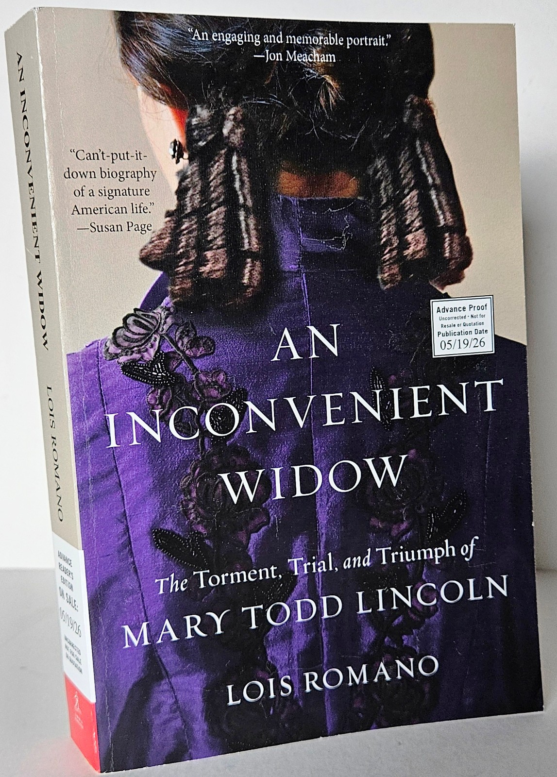 An Inconvenient Widow, Lois Romano, RARE Advance Readers Copy