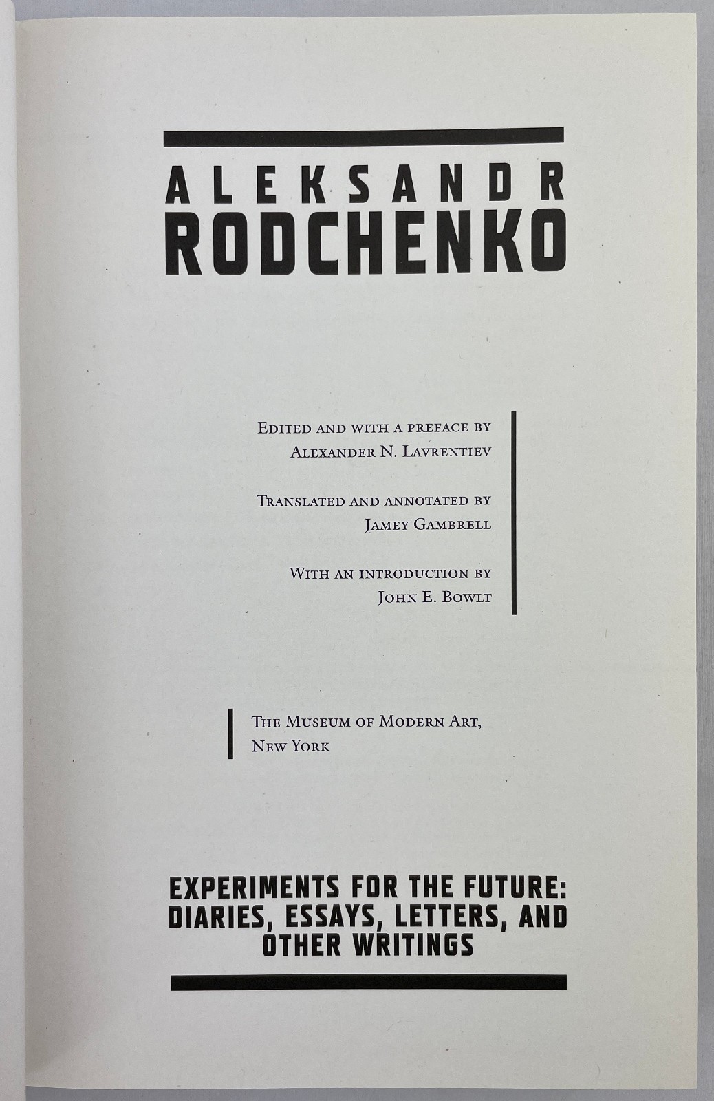 Experiments for the Future, Aleksandr Rodchenko, 2005, Writings, HCDJ