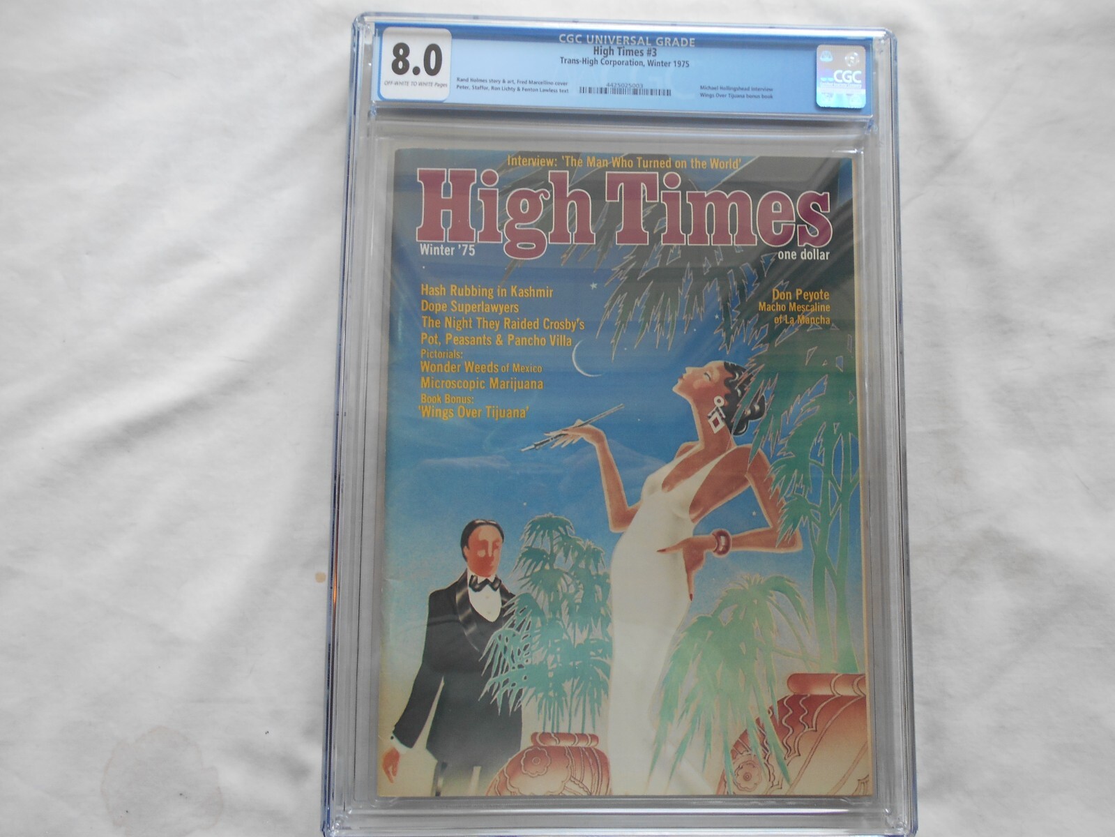 HIGH TIMES #3 CGC 8.0 WINTER,1975
