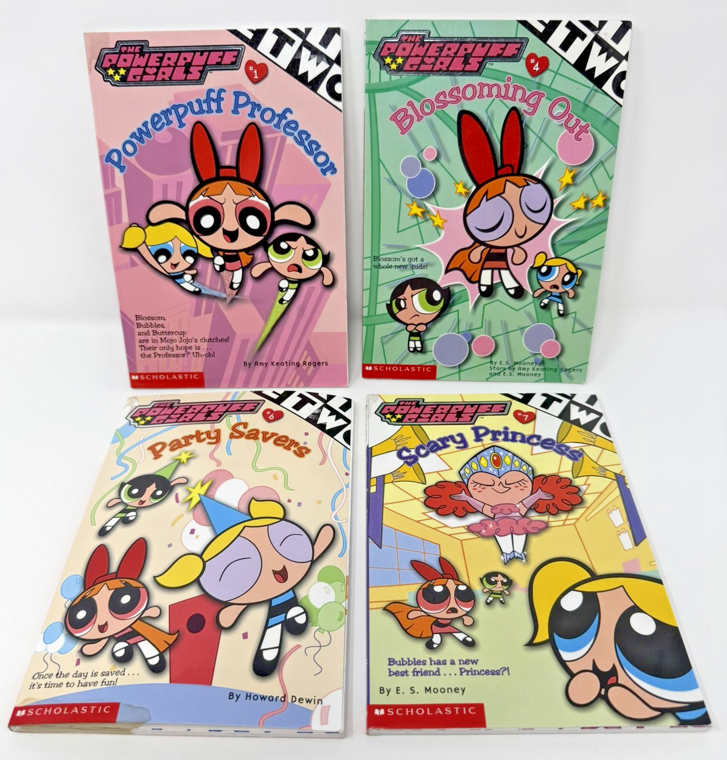 Lot of 4 Powerpuff Girls Chapter Books #1, 4, 6, 7 2000 Cartoon Network