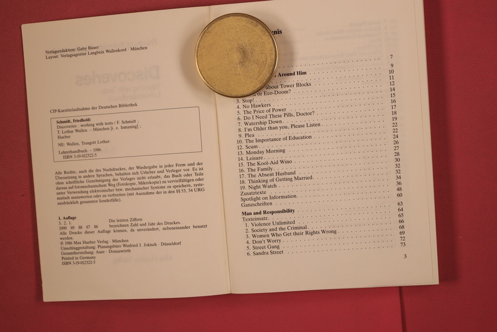 332352 Friedhold Schmidt DISCOVERIES Max Hueber Verlag Working with Texts