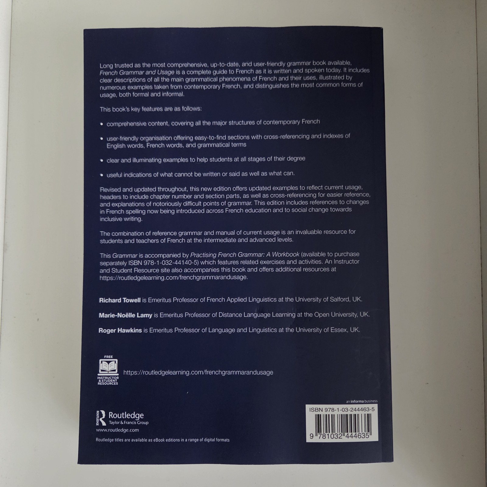 French Grammar and Usage 5th Edition by Richard Towell