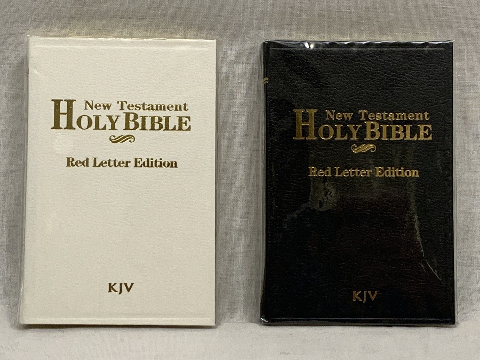 2 NEW Pocket Sized KJV Holy Bible New Testament Red Letter Edition – Blk&Wht