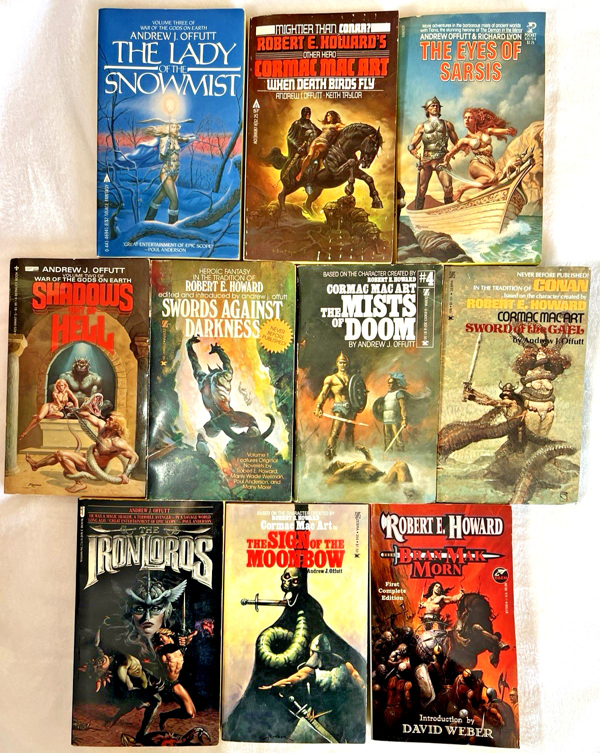 Lot Of 10 Andrew J Offutt Vintage Paperbacks Conan 1970s 1980s Robert E Howard