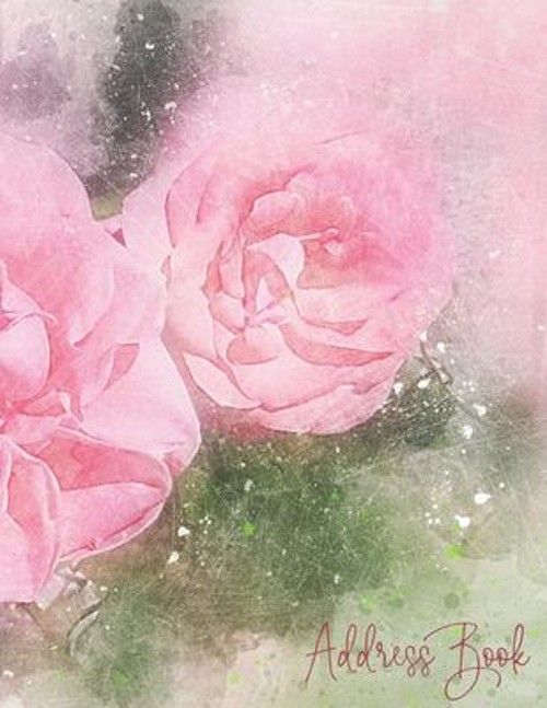 Address Book : Large Print with Tabs – Floral Roses Telephone Add