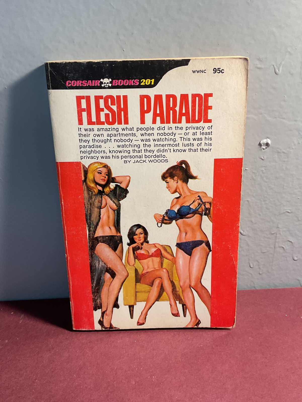 Flesh Parade by Jack Woods Corsair Books 201 Vintage Pulp Paperback Erotic