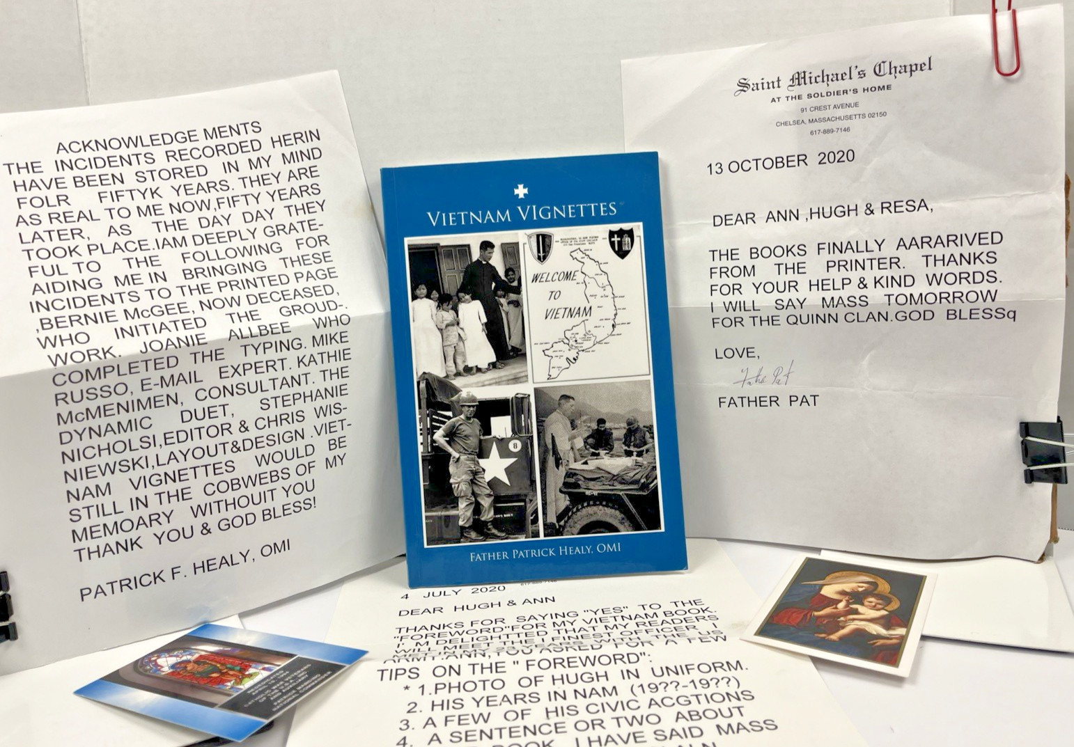 Vietnam Vignettes Signed F. Patrick Healy Vietnam War Memoir Letters/PrayerCards