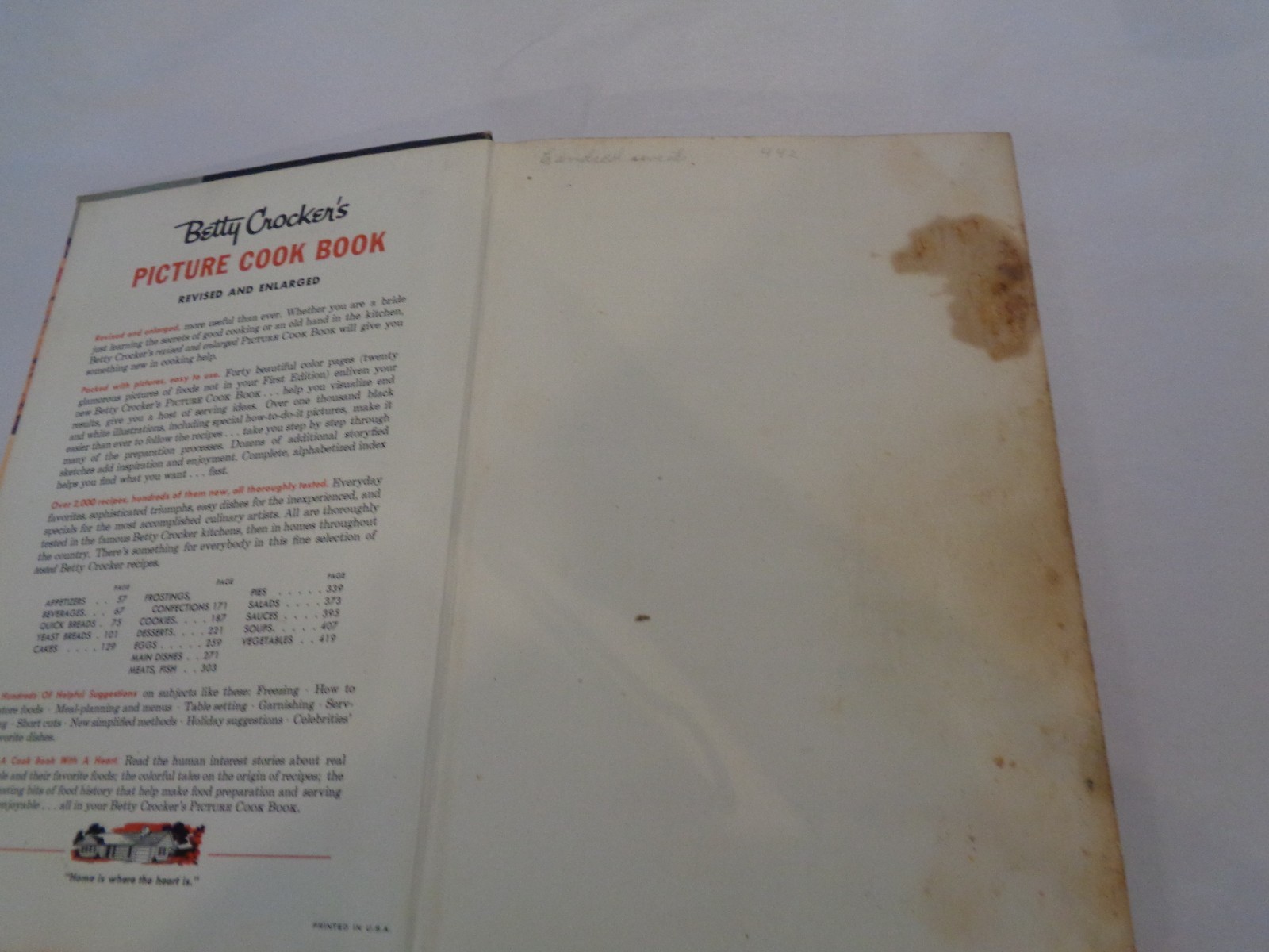 BETTY CROCKER PICTURE COOK BOOK.REVISED AND ENLARGED.H.C. 472 PAGES.