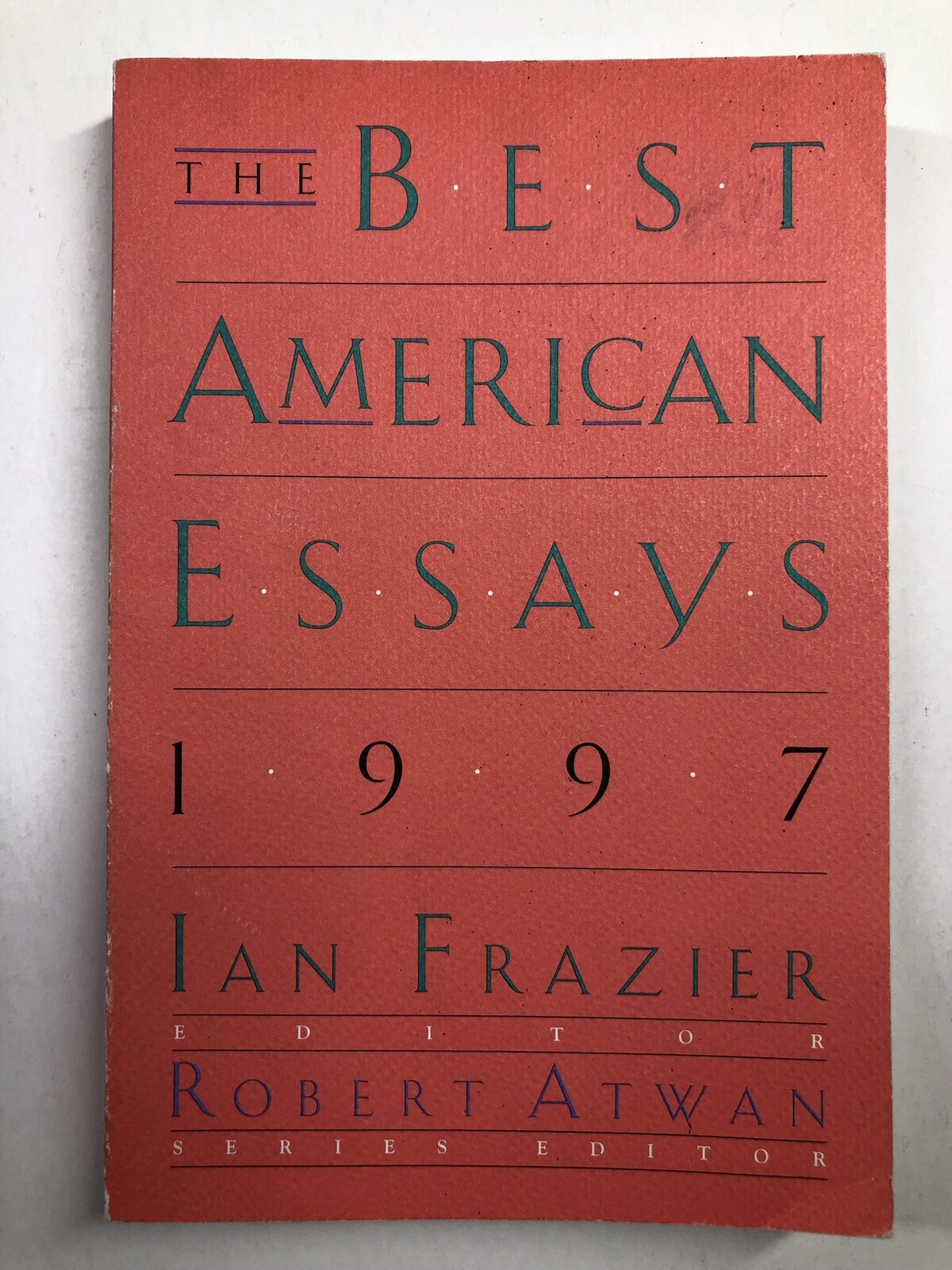The Best American Essays 1997 Ian Frazier, Editor