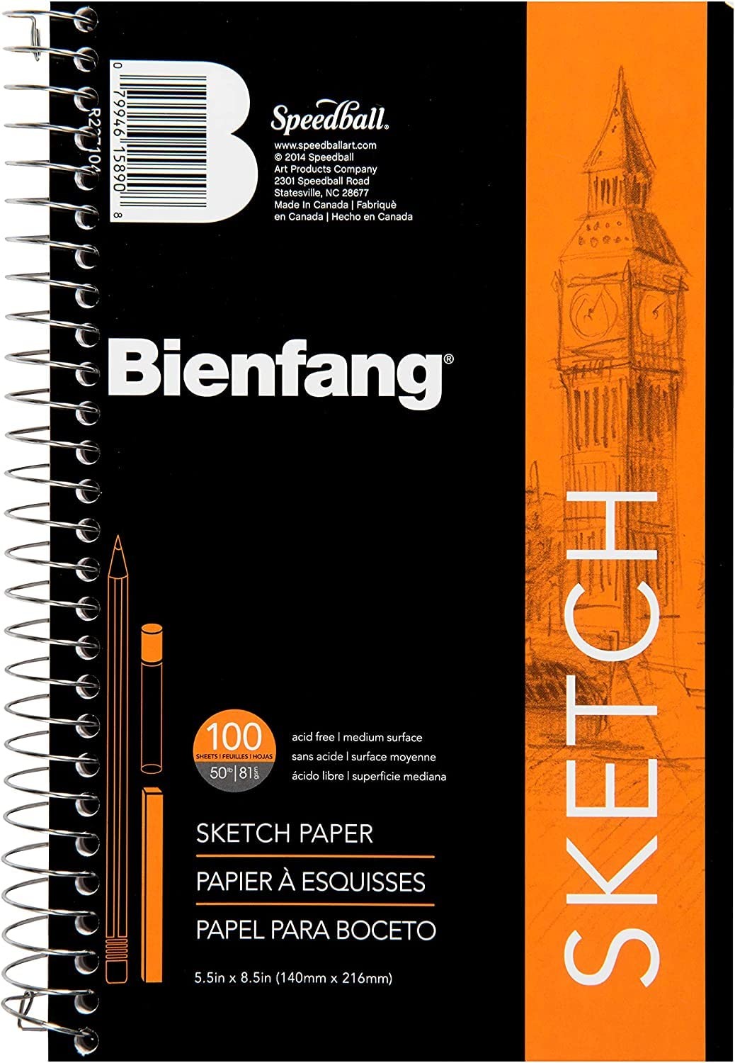 Sketch Pad 5.5×8.5 Inch (3-Pack) 100 Sheets of 60lb 90gsm Art Paper, Spiral B…