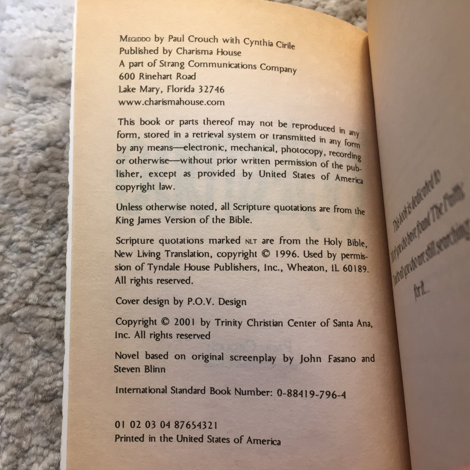 The Omega Code Megiddo Paul Crouch 2001 Charisma House Christian Fiction Book