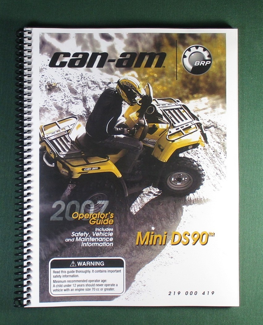 2007 Bombardier Mini DS 90 Owner’s Manual: 112 Pages & Protective Covers!