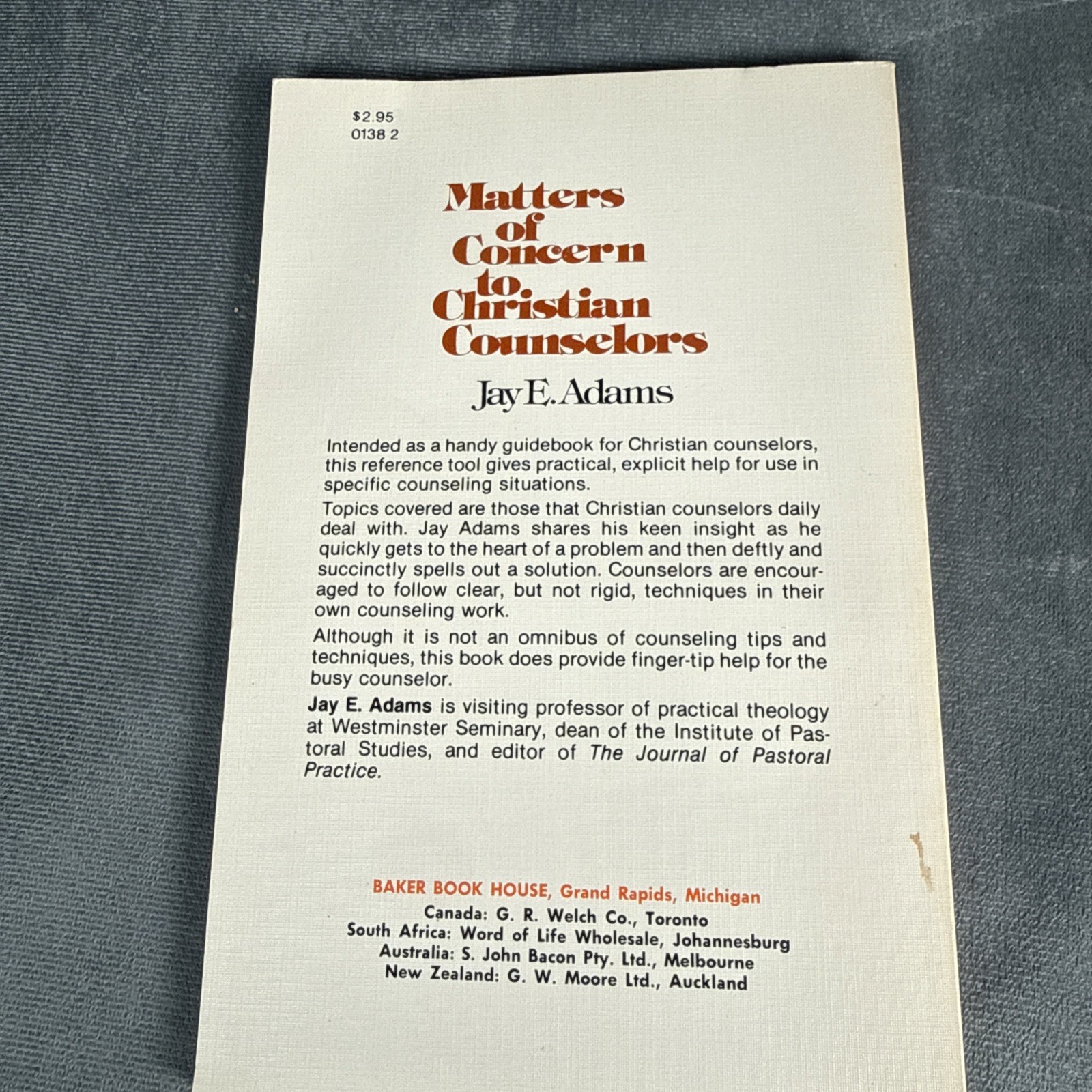JAY E. ADAMS Library books Christian Counseling Marriage Manual Lot 3