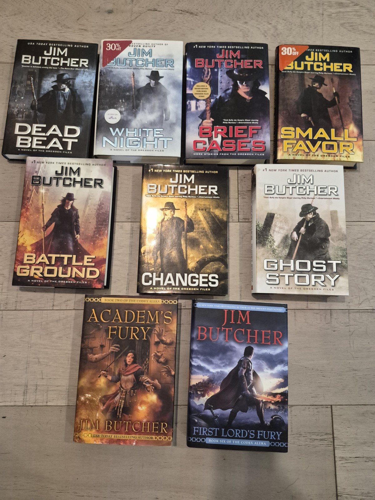 Jim Butcher Lot – Dresden Files, Codex Alera – 9 Book Lot – All 1st Editions