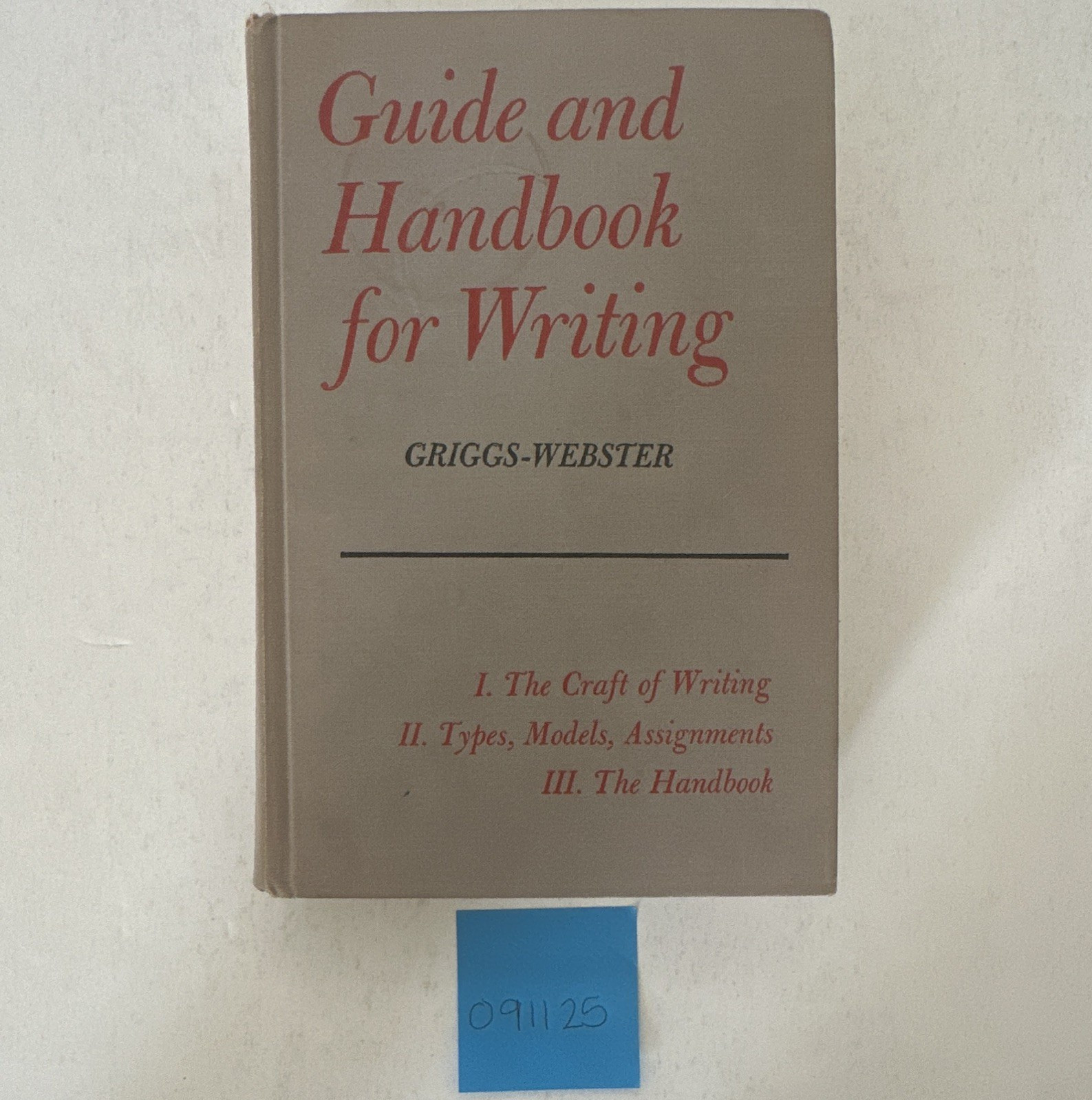 American Book Co Guide and Handbook for Writing Griggs & Webster HC 1964