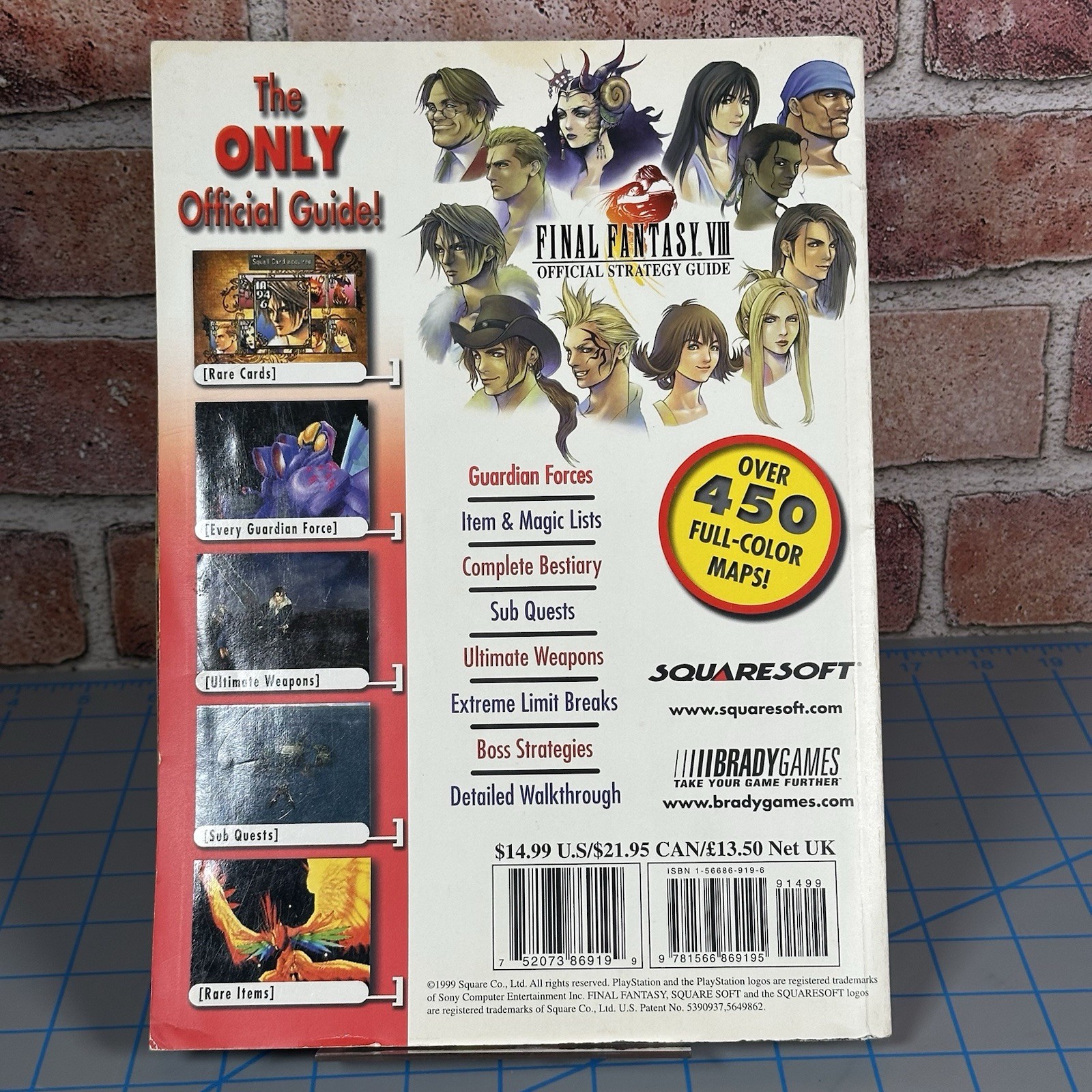 Final Fantasy VIII 8 Official Strategy Guide Book w/ Poster EB Games Foil Cover