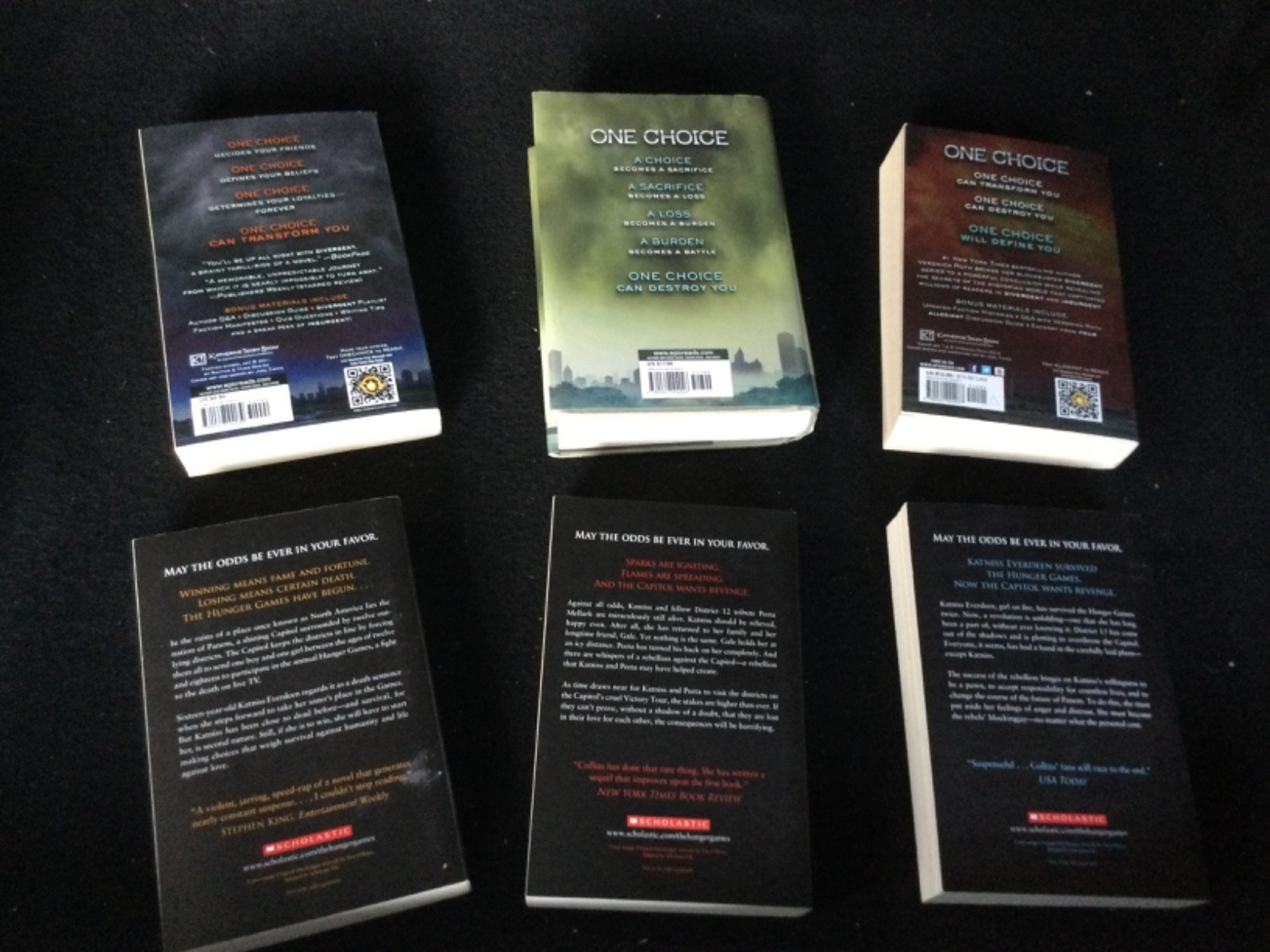 Hunger Games 3 Book Set (PB) &Divergent 3 Books (2PB/1HC) 6 Books in All VG