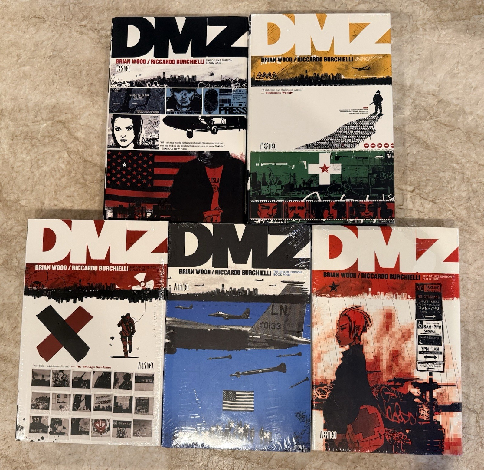 DMZ: Deluxe Edition Hardcovers 1, 2, 3, 4, 5 Brian Wood Vertigo 2-5 Sealed!
