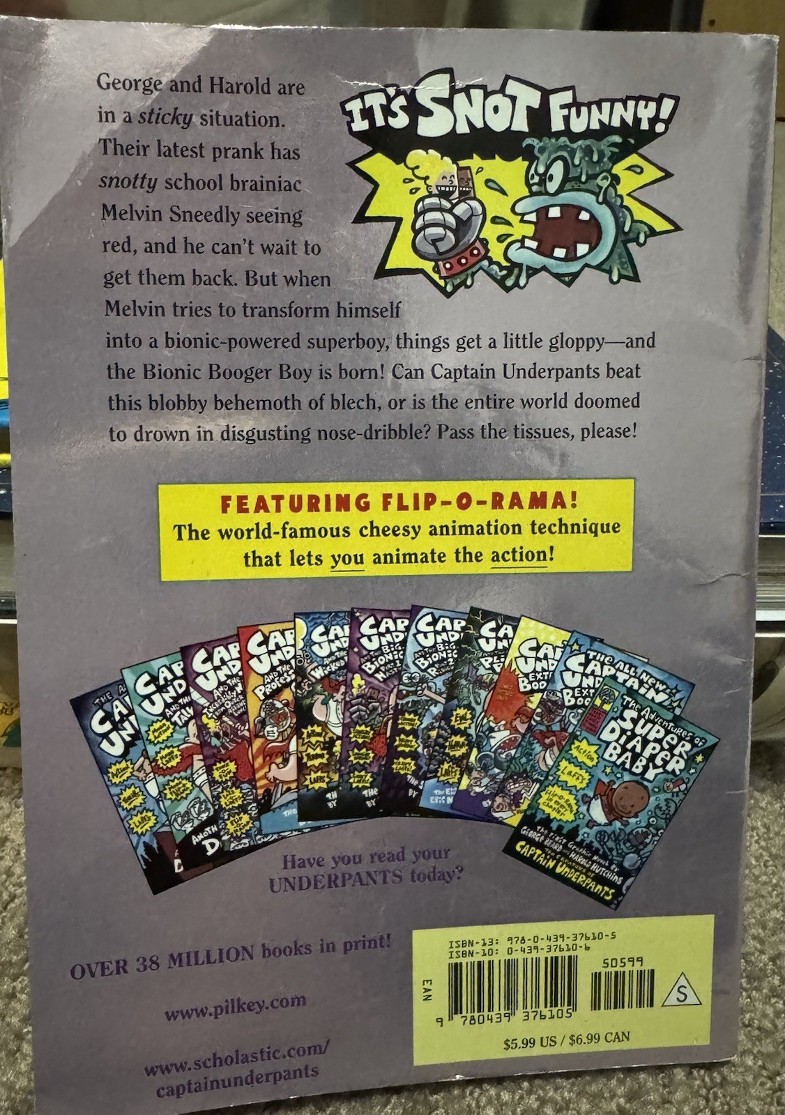Captain Underpants and the Big, Bad Battle of the Bionic Booger Boy Part 1